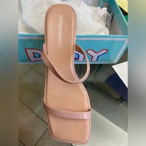 Jeffrey Campbell size 8 jam heeled sandals neutral minimal
